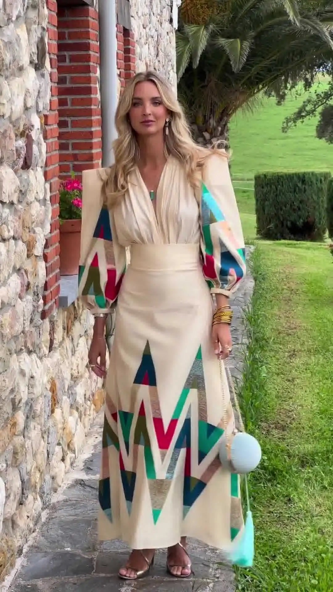 Eleni – Bedrucktes 2 Teiliges Set mit V-Ausschnitt