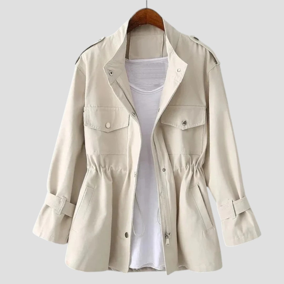 Anjelah – Lässige Langarm Jacke Mit Mehreren Taschen